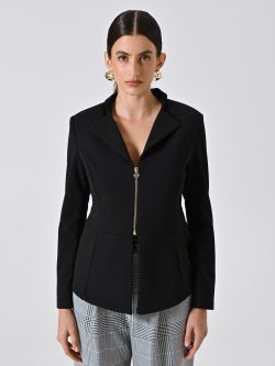 Giacca Nera in Scuba mano Crepe det_2