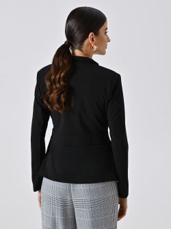 Giacca Nera in Scuba mano Crepe det_3