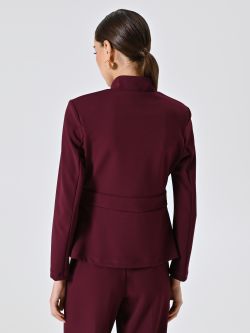 Jacke aus Scuba-Handkreppstoff in Bordeaux det_3