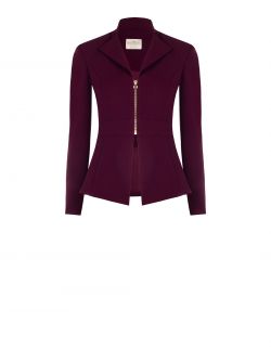 Jacke aus Scuba-Handkreppstoff in Bordeaux det_4