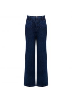 Jeans mit weitem Bein und Lurex-Details det_4