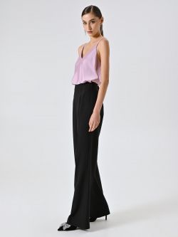 Black Flared Trousers in Technical Fabric in_i7