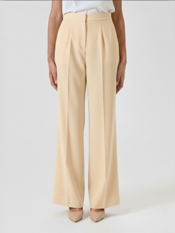 Dark Beige Technical Fabric Flared Pants det_3