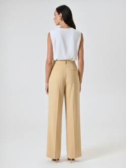Dark Beige Technical Fabric Flared Pants in_i4