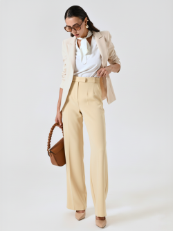 Dark Beige Technical Fabric Flared Pants sp_e1