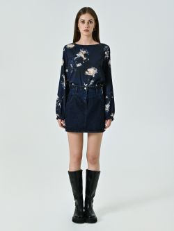 Lurex Denim Miniskirt det_1