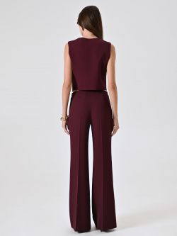 Burgundy Trousers with Black Stripe det_3