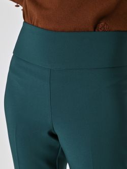 Green Flared Trousers in Technical Fabric in_i5