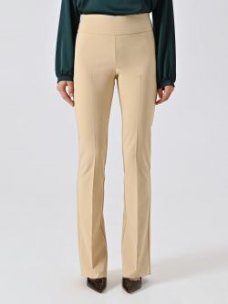 Pantaloni Flared Beige Scuro in Tessuto Tecnico det_2
