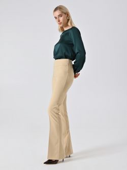Pantaloni Flared Beige Scuro in Tessuto Tecnico in_i7