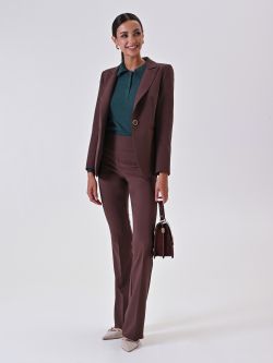 Chocolate Flared Trousers in Technical Fabric sp_e1