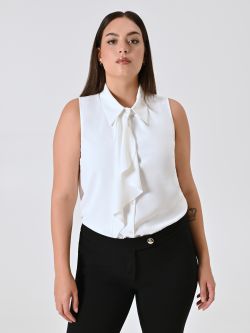 Top curvy blanco con volantes in_i7