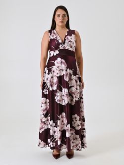 Vestido largo curvy burdeos con estampado floral det_1