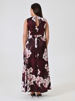 Vestido largo curvy burdeos con estampado floral det_3
