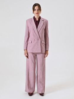 Zweireihige Jacke in Rosa aus Herrenstoff det_1