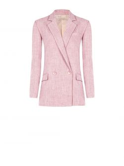 Chaqueta de doble botonadura rosa de tejido masculino det_4