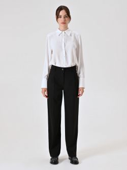 Pantaloni Neri in Misto Viscosa det_1