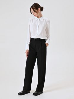 Pantaloni Neri in Misto Viscosa in_i7