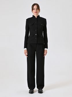 Giacca Nera con Utility Pockets  det_1