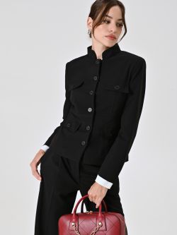 Giacca Nera con Utility Pockets  sp_e1