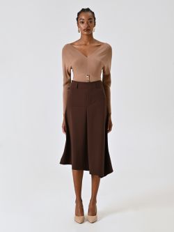 Chocolate Midi Skirt in Viscose Blend det_1