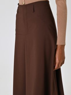 Chocolate Midi Skirt in Viscose Blend in_i5