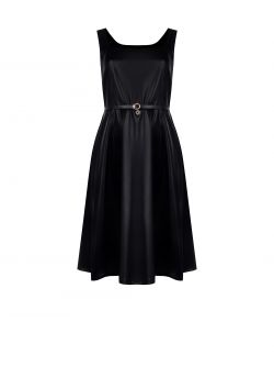 Vestido de vuelo curvy en piel sintética det_4