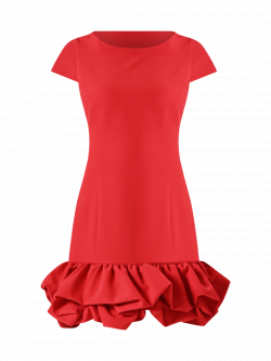 Abito Rosso con Gonna a Palloncino det_4