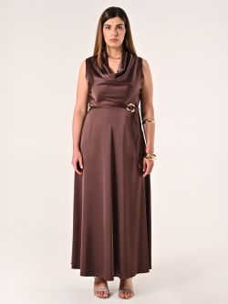 Curvy-Kleid in Schokoladenbraun det_1