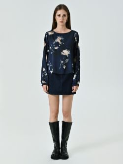 Bluse mit grünem Blumenmuster det_1