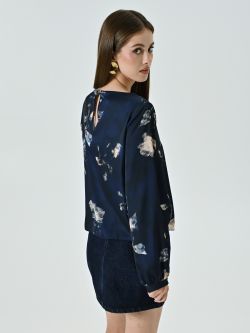 Bluse mit grünem Blumenmuster det_3