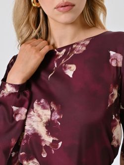 Burgundy Floral Blouse in_i5