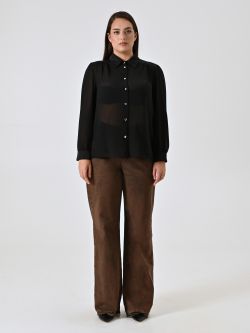Curvy Black Satin Shirt det_1