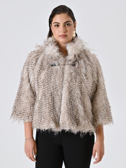 Curvy Faux Fur Jacket in_i7