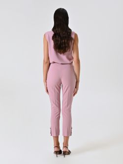 Pantaloni Straight in Tessuto Tecnico Rosa Malva det_3