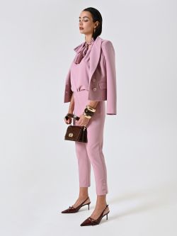 Straight Trousers in Mauve Pink Technical Fabric sp_e1