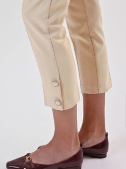 Straight Trousers in Dark Beige Technical Fabric in_i5