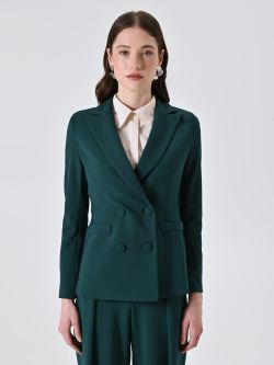 Chaqueta cruzada de neopreno crepé verde det_2