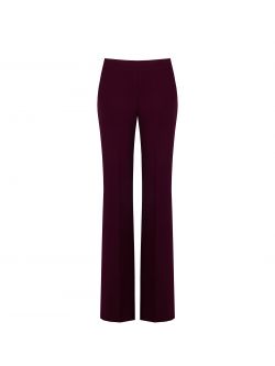 Burgundy Palazzo Trousers in Scuba Crepe Fabric det_4