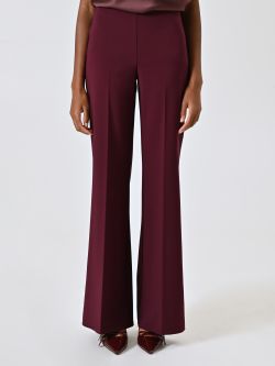 Pantalon palazzo bordeaux en tissu technique det_2