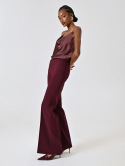 Pantalon palazzo bordeaux en tissu technique in_i7