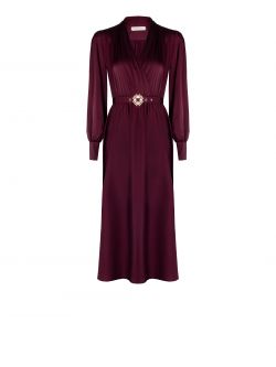 Robe bordeaux en satin det_4