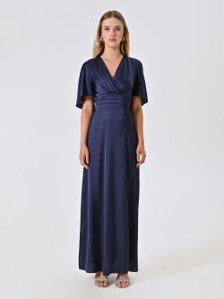 Abito Lungo in Raso Blu det_1