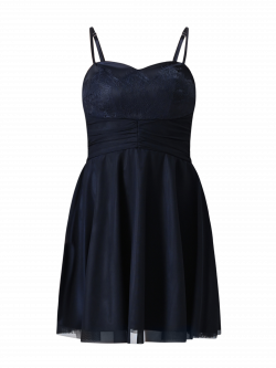 Robe courte évasée bleu marine det_4