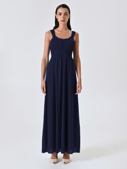 Langes Tüllkleid in Blau det_1