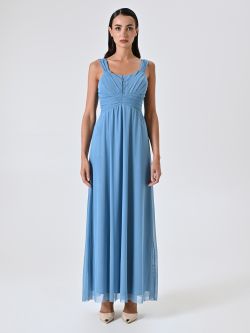 Abito Lungo in Tulle Azzurro det_1