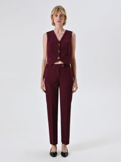 Gilet in Tessuto Tecnico Bordeaux det_1