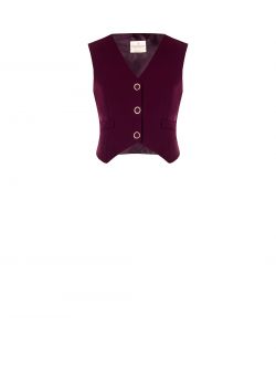 Gilet in Tessuto Tecnico Bordeaux det_4