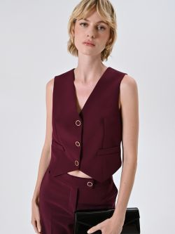 Gilet in Tessuto Tecnico Bordeaux sp_e1