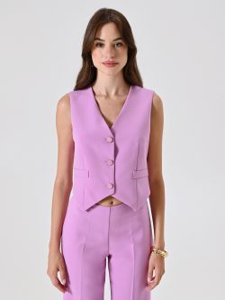 Waistcoat in Orchid Pink Technical Fabric det_2